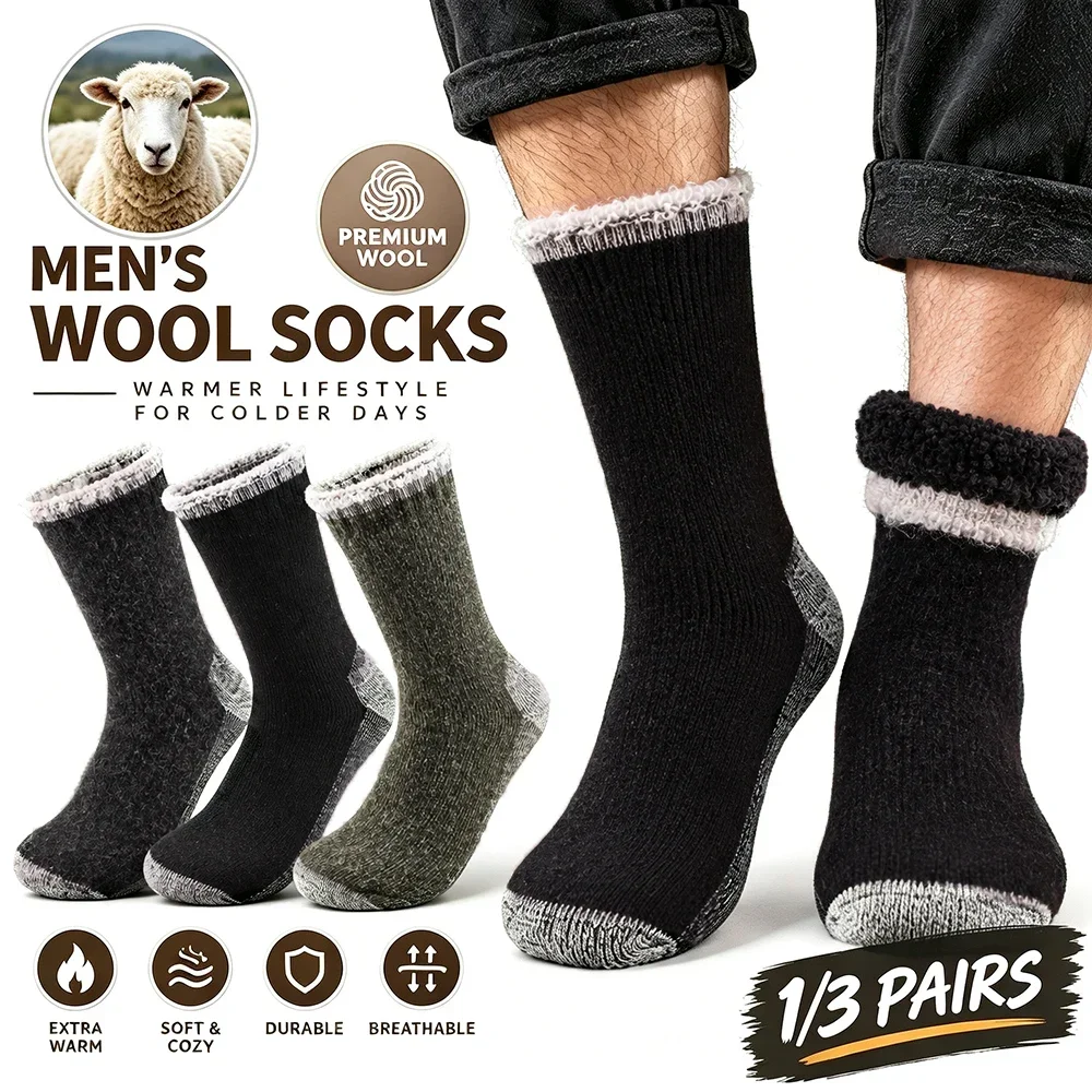1/3 Pasang Kaus Kaki Wol Pria, - Thermal Sock Winter ulasan dan harga
